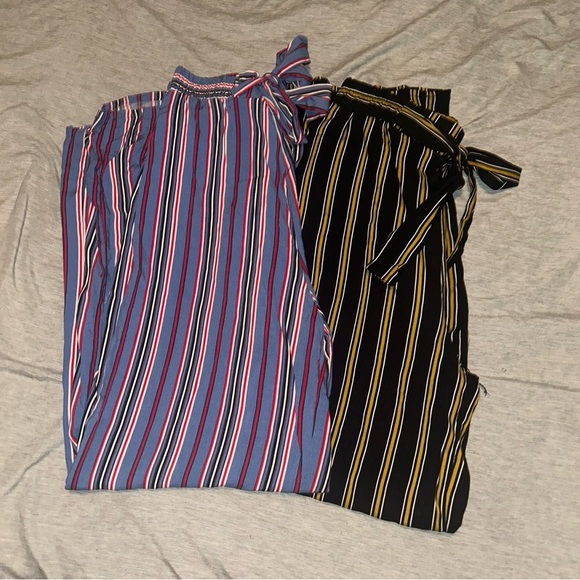 Ambiance Apparel Hi-Waist Wide Leg Striped Casual Pant Bundle Size Medium - Picture 2 of 7